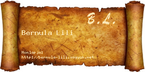 Bernula Lili névjegykártya