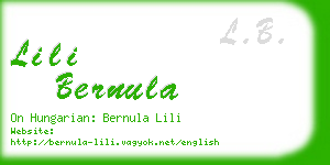 lili bernula business card